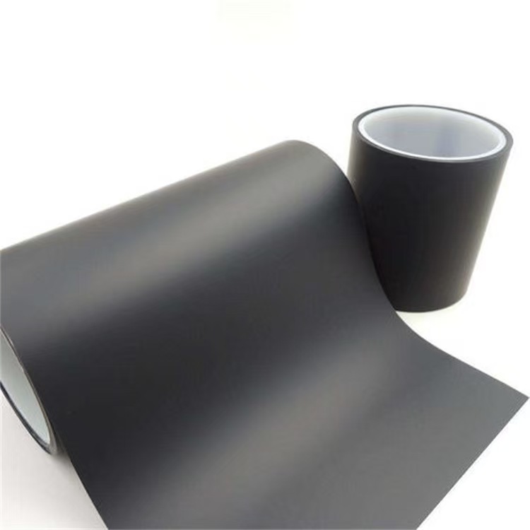 50µm ULV-0 Flame Retardant Matte Black PET Film|selfadhesivefilm.com