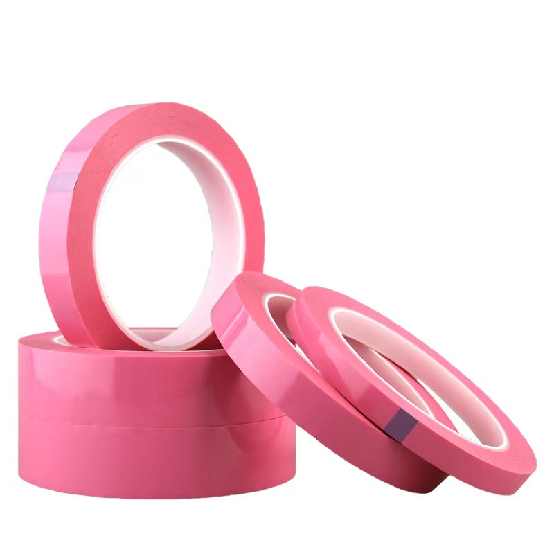 Wholesale 0.06mm Pink PET Insulation Tape | High Temp Polyester PET Film Adhesive Tape|selfadhesivefilm.com