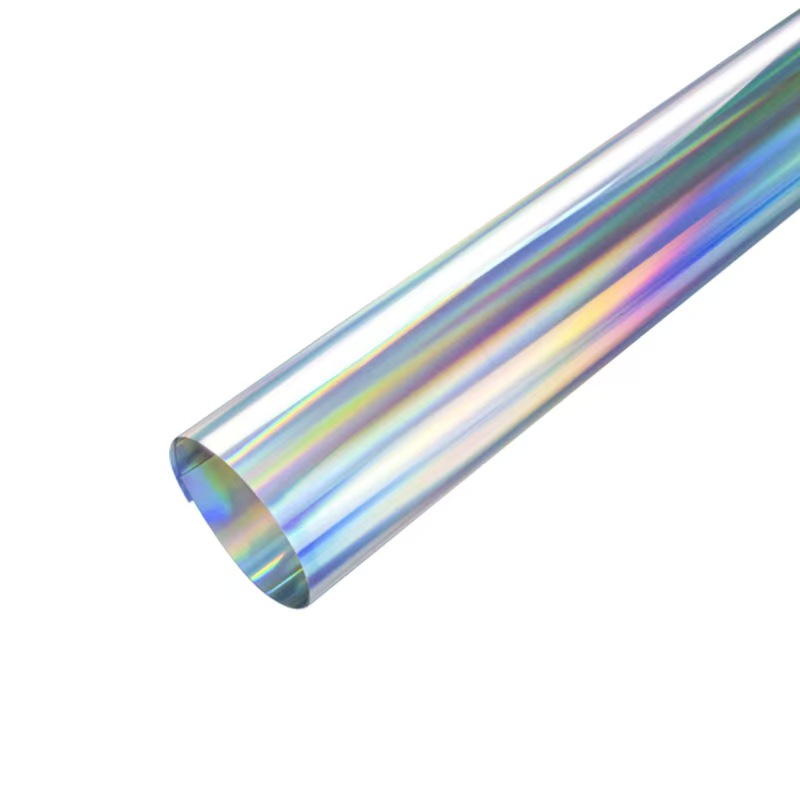 Vertical Stripe Holographic PET Film|Rainbow Laser Lamination Roll for Labels & Packaging|selfadhesivefilm.com