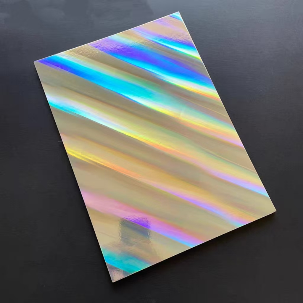 50um Self-Adhesive Silver Checkered Pattern Laser PET Film|selfadhesivefilm.com